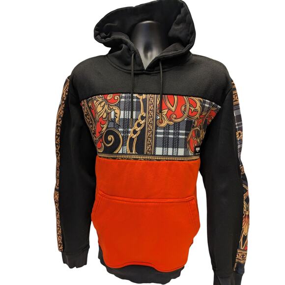 Reason Brand Hoodie Men Large Baroque Print Sweatshirt Streetwear Bold Hip Hop - Picture 1 of 15